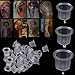 Yuelong Ink Caps - 300pcs Mixed Tattoo Ink Cups Plastic Caps #9 Small #13 Medium #16 Large Pigment Caps Microblading Ink Cups for Tattoo Pigment/Ink