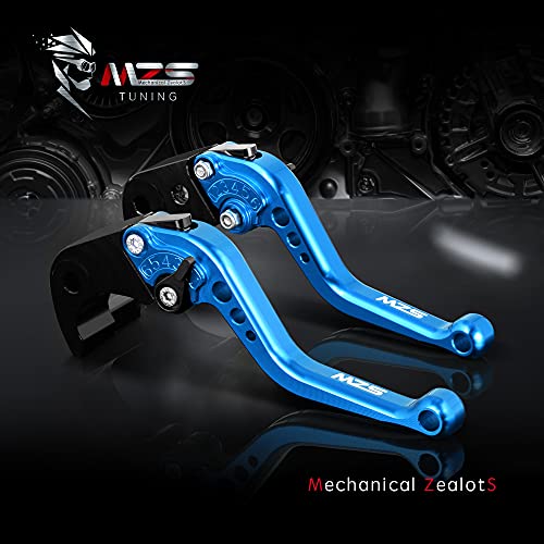 Image of MZS Blue Motorcycle Brake Clutch Levers Adjustable Short CNC Set
