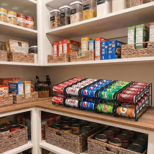 Soda Can Organizer Storage Rack, 2 Pack Stackable Beverage Soda Can Dispenser Organizer Holder for Refrigerator, Cabinet - Additional View