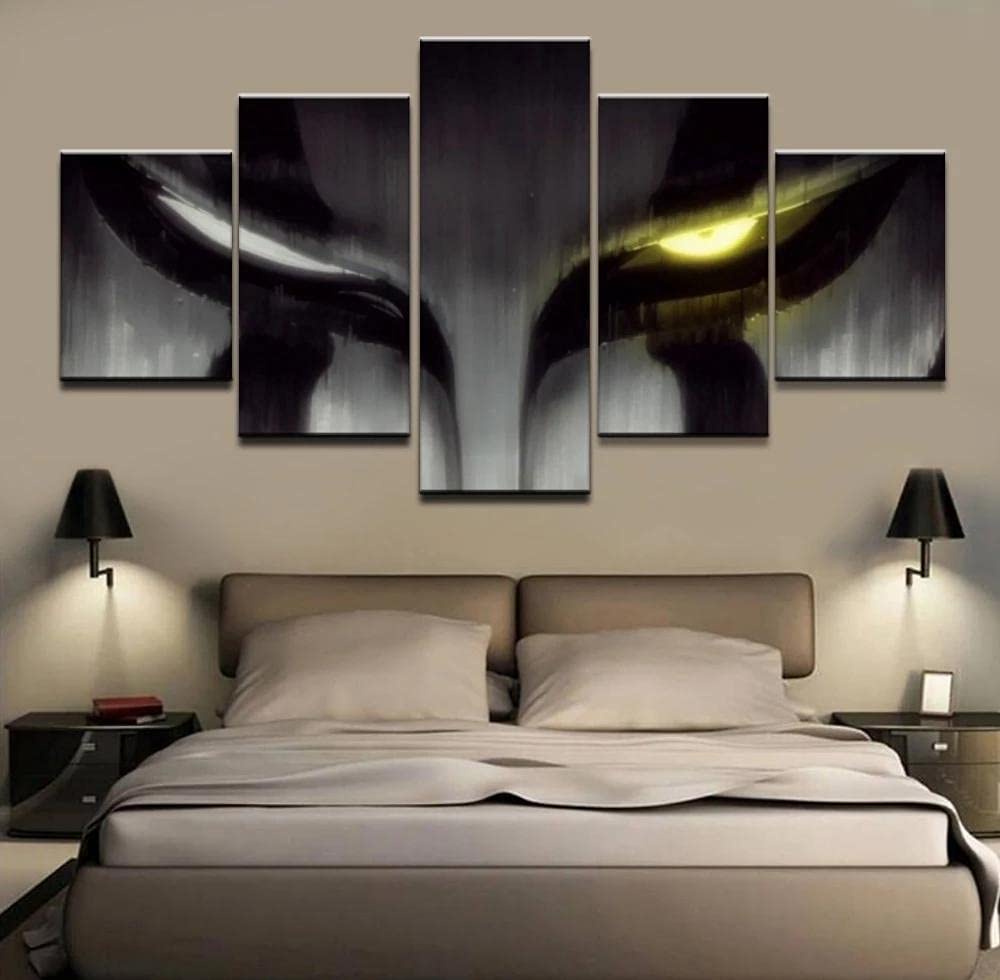 MPPSU Póster Anime-Bleach 5 Paneles Impresión HD Cuadros Decoracion Dormitorios Salon Modernos 100Cm×50Cm Con Marco