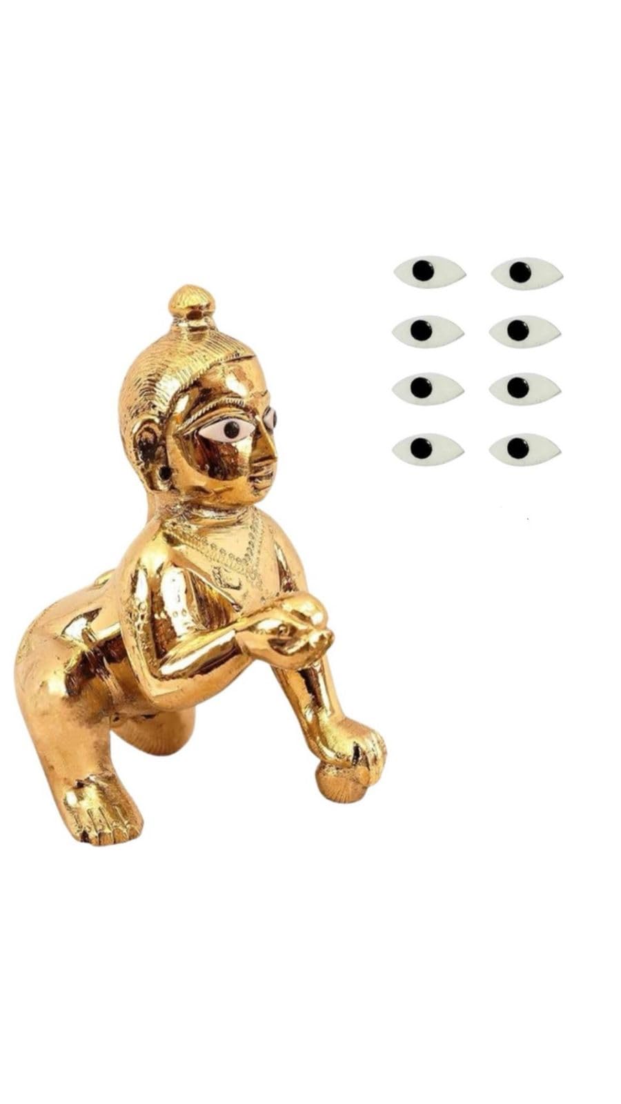 Laddu Gopal Ji, Kanha JI, Laxmi Ji, Ganesh Ji, Hanuman Ji and Others, laddu Gopal netra Deity Ornament (Laddu Gopal, Ganesh, Hanuman) Pack of 4 Pair with Glue (size0)-picture-22