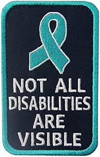 Not All Disabilities are Visible Vests/ Harnesses Service Dog Emblem Embroidered Fastener Hook & Loop Patch