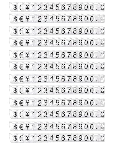 KEMUZ 12 Pezzi cartellini prezzi Cartellini dei prezzi Cubi di visualizzazione del prezzo Regolabile Contatore del numero Stand Etichetta Prezzo di vendita Blocchi per Gioielli Anello di vigilanza.