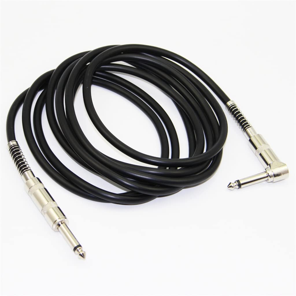 Kabel Audio, kabel instrumentalny, 1/4 ''Jack 90 stopni 6.5mm do kabla Audio Mono męskiego do elektrycznego wzmacniacza gitarowego 3m (kolor: jak pokazano, rozmiar: jeden rozmiar)