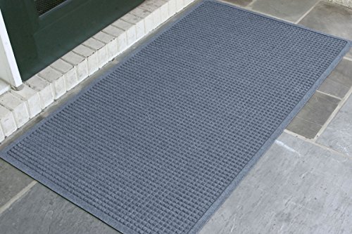 M+A Matting - 280580035 WaterHog Fashion Commercial-Grade Entrance Mat, Indoor/Outdoor Charcoal Floor Mat 5' Length x 3' Width, Bluestone by