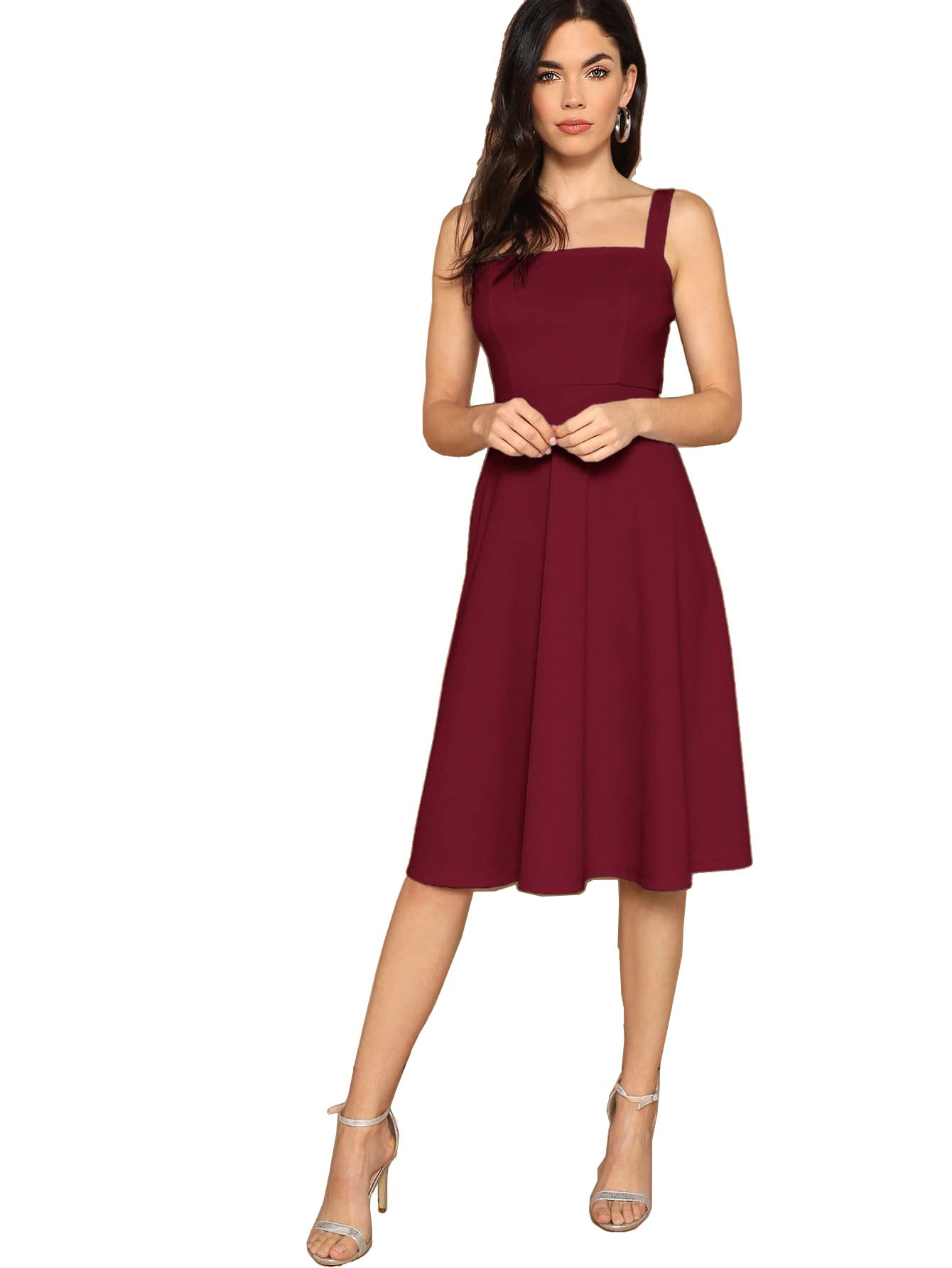 Women's Fit And Flare Midi Dress
