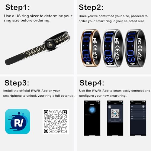 Image of Smart Ring for Women Men Health Ring Fitness Tracker with Sleep Monitor Heart Rate Monitor Distance Screen Display for Android iOS