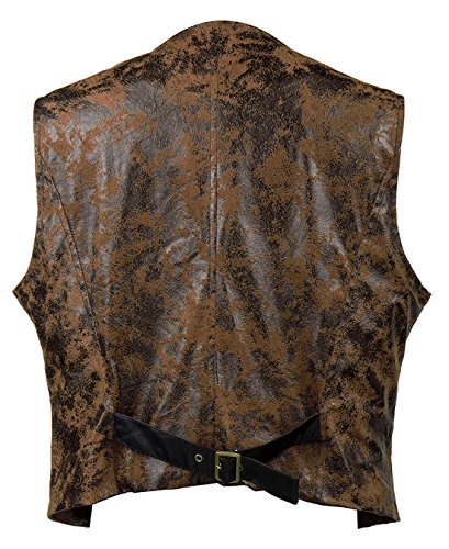 bslingerie Mens Steampunk Faux Leather Cowboy Waist Coat Vest3