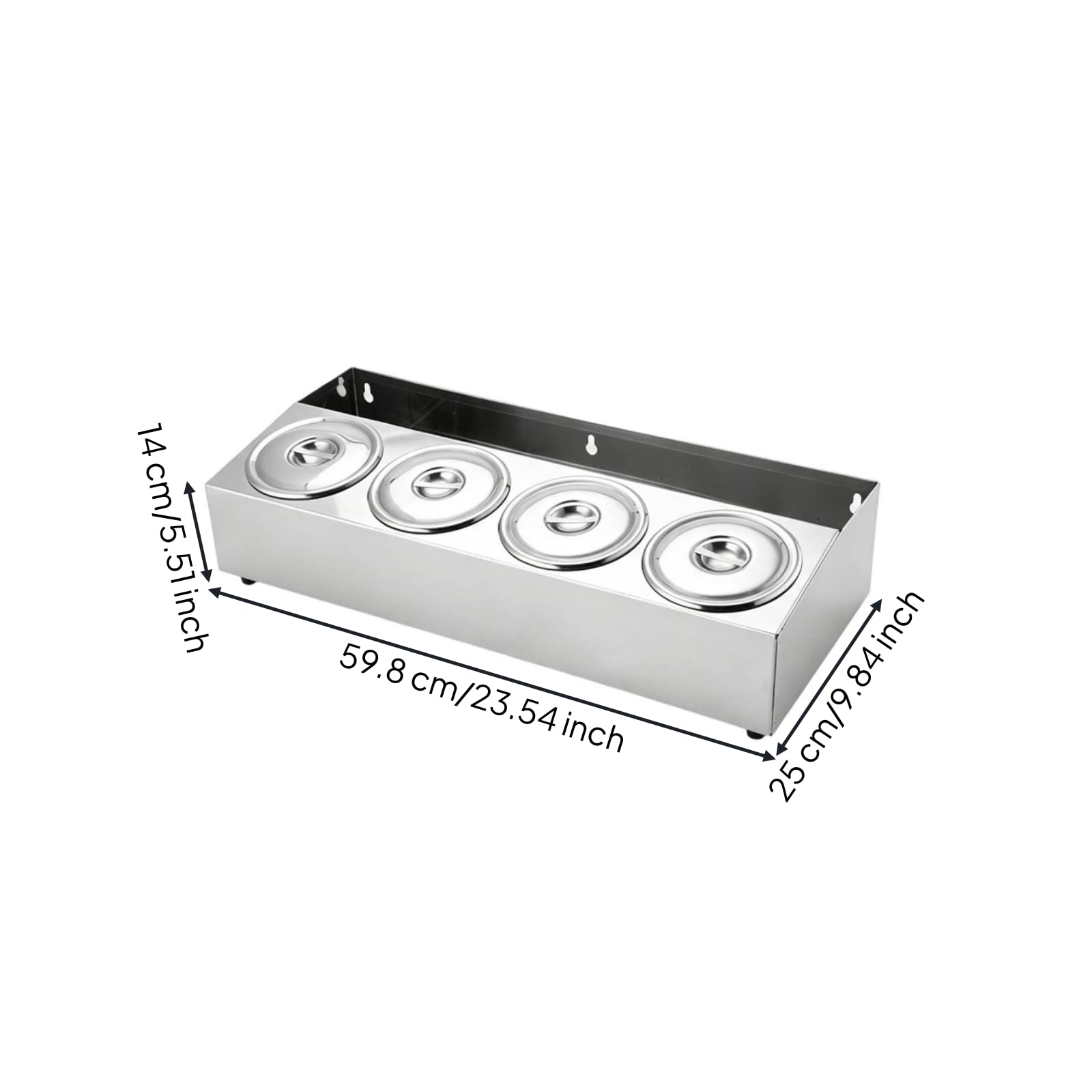 Boîte à Condiments avec Quatre Coupelles Professionnel Boîte Compartimentée Compact Récipient Alimentaire avec Couvercle pour Cuisine Professionnelle, Single Row C