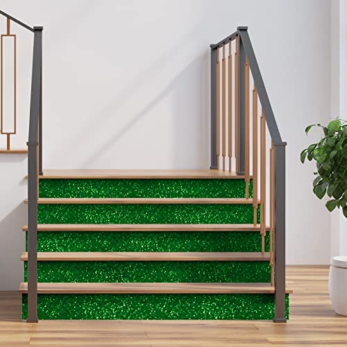 Chihut 17.7''X100'' Glitter Wallpaper Stick And Peel Green Sparkle Sequins Glitter Wallpaper For Walls Self Adhesive Removable Chunky Glitter Green Contact Paper Fabric Roll For Bedroom Cabinets Gift #TOP5