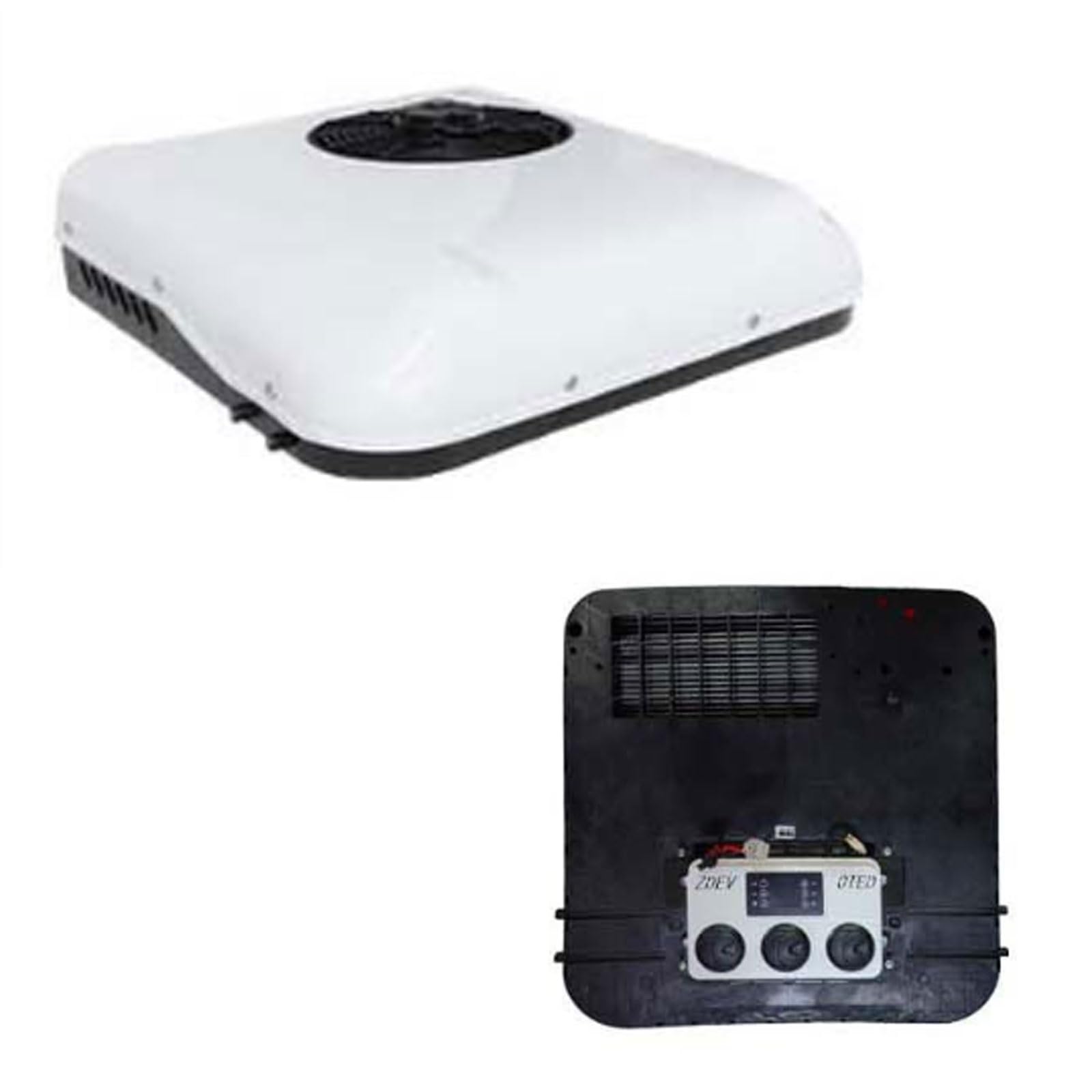 Climatiseur de Toit 12 V/24 V pour Camping-Cars, Camping-Cars caravanes de Voyage, unité sans Conduit Facile à Installer, Pompe à Chaleur Refroidissement Rapide avec télécommande
