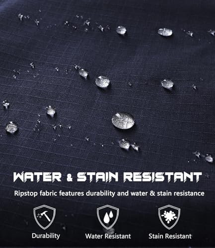 Image of Mens Cargo Work Pants Durable Ripstop Tactical Pants with 7 Pockets Outdoor Water Resistant Hiking Woking Construction Pants