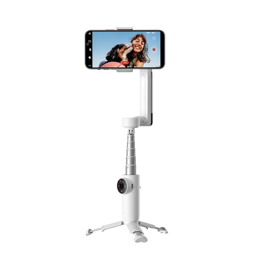Immagine del prodotto Insta360 Flow - Stabilizzatore per smartphone potenziato dall'IA, dotato di tracciamento, stabilizzazione a 3 assi, selfie stick e treppiede incorporati, portatile e pieghevole, Bianco Artico