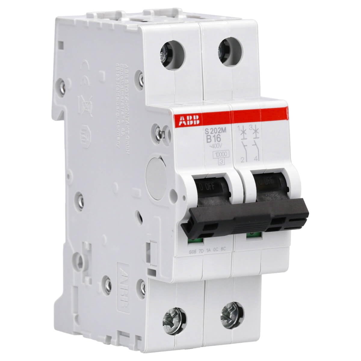 S202 M-B16 ABB disjoncteur phase neutre 16A pour tableau électrique domestique