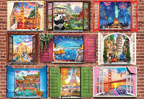 Buffalo Games - Windows Open to The World - 1500 Piece Jigsaw Puzzle, Multicolor, 1500 pièces, 26.5 x 38.5 cm