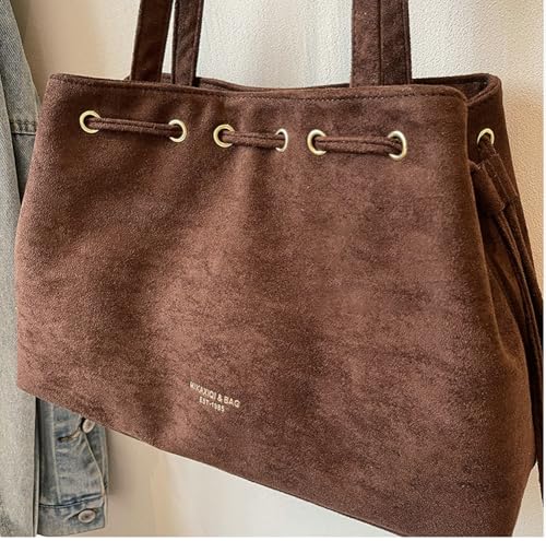 Slouchy Suede Hobo Bucket Bags Women Cute Underarm Shoulder Bag Crescent Crossbody Purses College Satchels Tote Handbag 20253