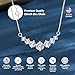 Dunsten Jewelry Diamond Necklaces for Women, Lab Grown Diamond Necklace, Sterling Silver 925, 2.8 Carats Moissanite Heart Pendant, 18+2
