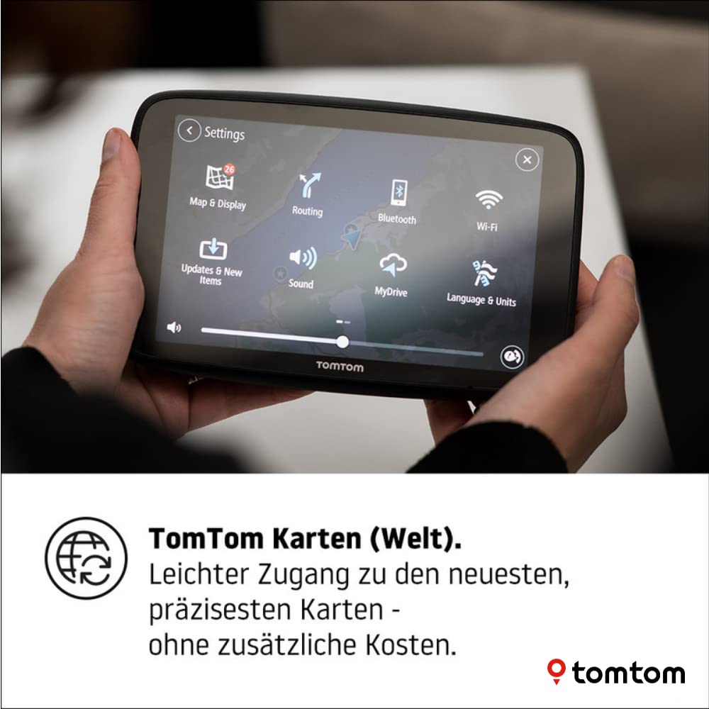 Tomtom Camping Navi GO Camper Max (7 Zoll HD-Display, Sonderziele für Wohnmobil- und Wohnwagen, Updates über Wi-Fi, Stauvermeidung Dank Tomtom Traffic, Karten-Updates Welt)
