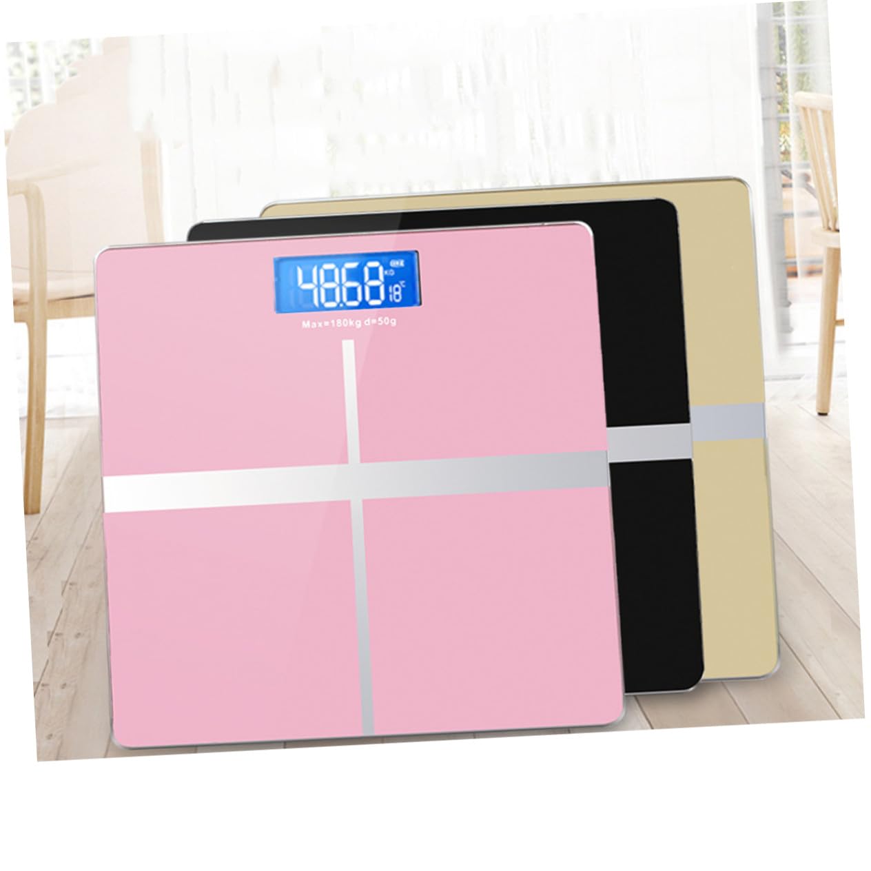 Bilancia Elettronica Digitale e Design Unico Vetro Temperato Ricaricabile USB Accensione Automatica e Controllo Peso Corpo per Uso Domestico