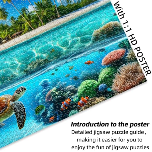 Puzzle Sutinban Tortuga Marina 1000 Piezas para Adultos, Rompecabezas Desafiante | Decoración para el Hogar miniatura 4