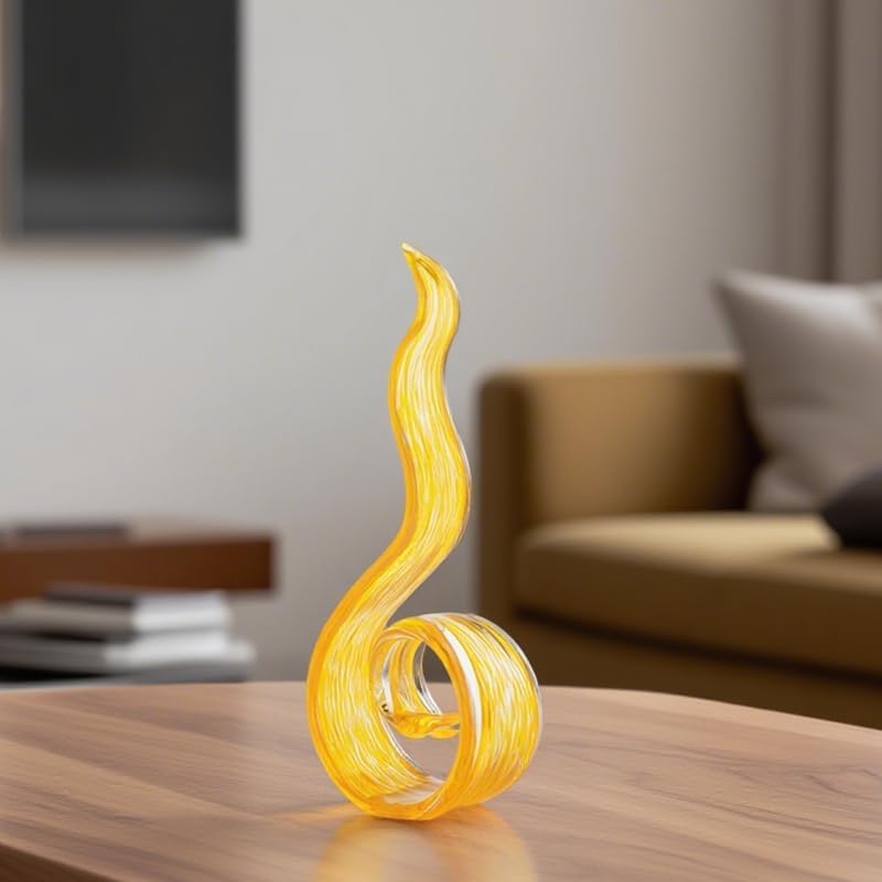 Miniatura 6 de Escultura de cristal soplado a mano de 11.4 pulgadas de alto, escultura de arte estilo Murano, estatuas de decoración del hogar, decoración del