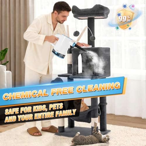 Image of Steam Cleaner, 15s Fast Heat-Up & 500ml Removable Large Water Tank, Pressurized Handheld Steam Cleaner for Home, Multi-Surface Steamer for Cleaning Kitchen, Bathroom, Car, Floor, Furniture