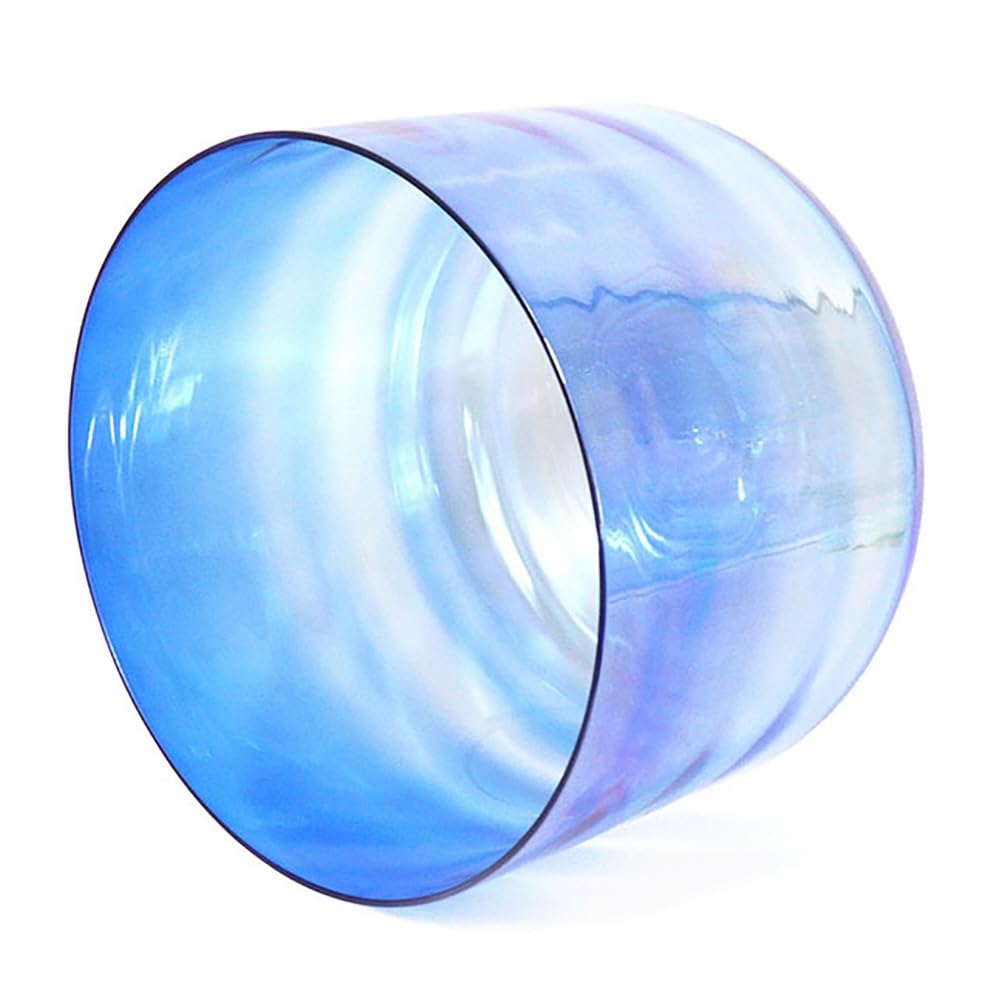 XBTGS Campana in cristallo di alchemia per chakra sacro da 20,3 cm e nota D da 432 Hz, per yoga, meditazione e guarigione, con suono, al quarzo colorato con percussione ACR