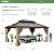 EROMMY 12' x 16' Gazebo, Wooden Finish Coated Aluminum Frame Canopy with Double Galvanized Steel Hardtop Roof, Outdoor Permanent Metal Pavilion with Curtains and Nettings for Patio, Backyard and Deck…