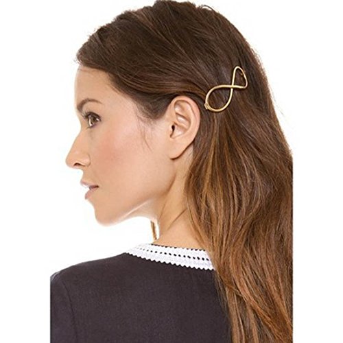 Sankuwen Infinity Gold Barrette Hairpin Women Positive Clip Headband