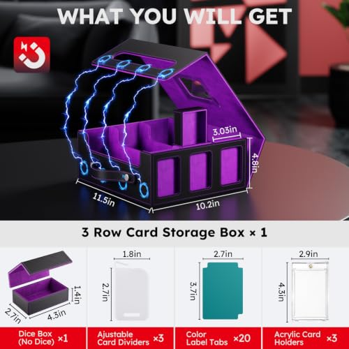 Image of Trading Card Storage Box, 2600+ MTG Deck Box with Magnetic Lid