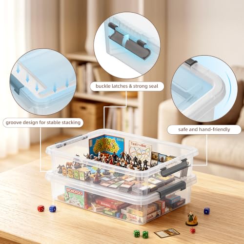 Image of Citylife 6Qt 4Packs Clear Craft Organizers and Storage BOX, Sensory Bins