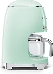Smeg 50's Retro Style Drip Filter Coffee Machine, 10 Cups Capacity, Auto-Start, Keep Warm Funtion, Pastel Green, DCF02PGUS