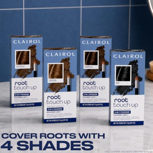 Clairol Root Touch-Up Temporary Concealing Powder, Light Brown, Pack of 3