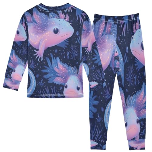 Pajama Sets Long Sleeve Axolotl with Glow Soft Comfy Sleepwear 2 Piece PJS 3-8T3