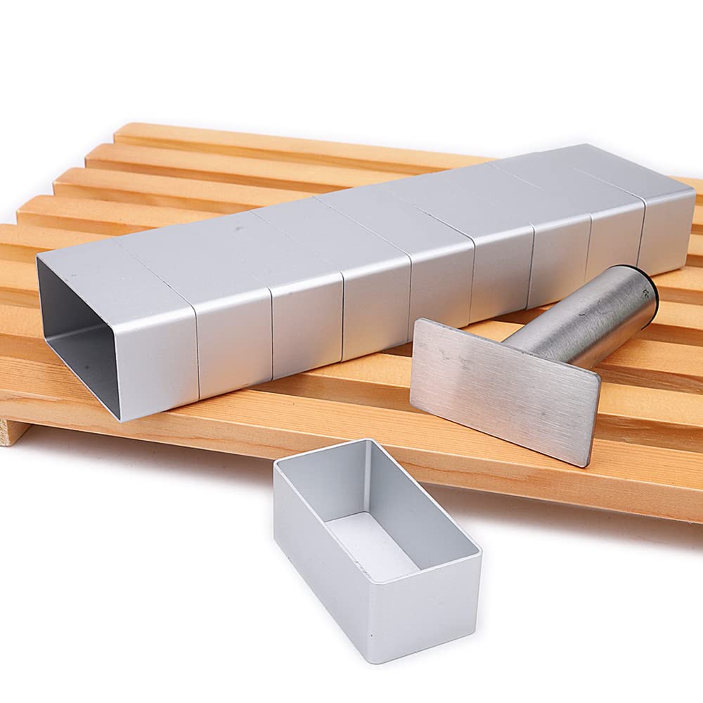 2.7cm heightened lengthened rectangle aluminium pineapple cake mold stainless steel stamp fondant candy mooncake moulding tools