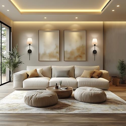 Image of Battery‑Operated Wall Sconces Set of 2, Rechargeable Wireless Wall Lights