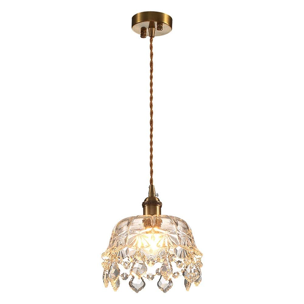 Lámpara de techo colgante LED de cristal con altura ajustable para salón