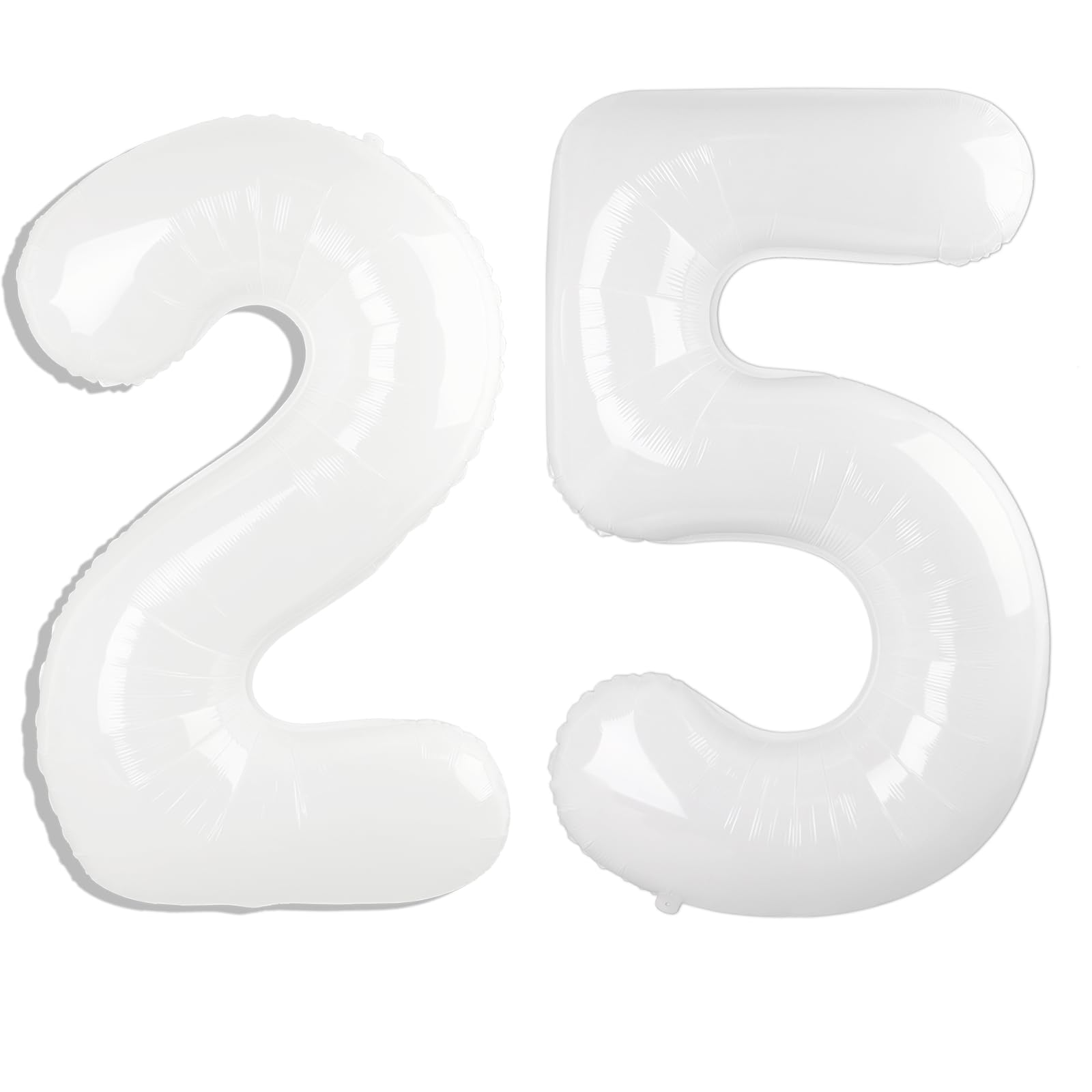 Photo 1 of 40 Inch White Number 25 Balloons Foil Digital Helium Number Balloons