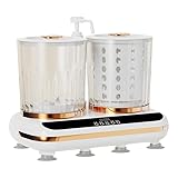 二槽式ミニ洗濯機 下着専用設計 ツインタブ 洗濯機【洗い脱水の一体化・二槽独立洗浄・軽量低騒音】小型 充電式 ポータブル洗濯カップ ブルーライト除菌 健康分洗で交差感染防止 4L大容量 靴下 ソックス 下着 赤ちゃんの衣類対応 アウトドア・寮・車中泊対応 プッシュ式洗剤ボトル付き 一人暮らし/旅行/出張に最適