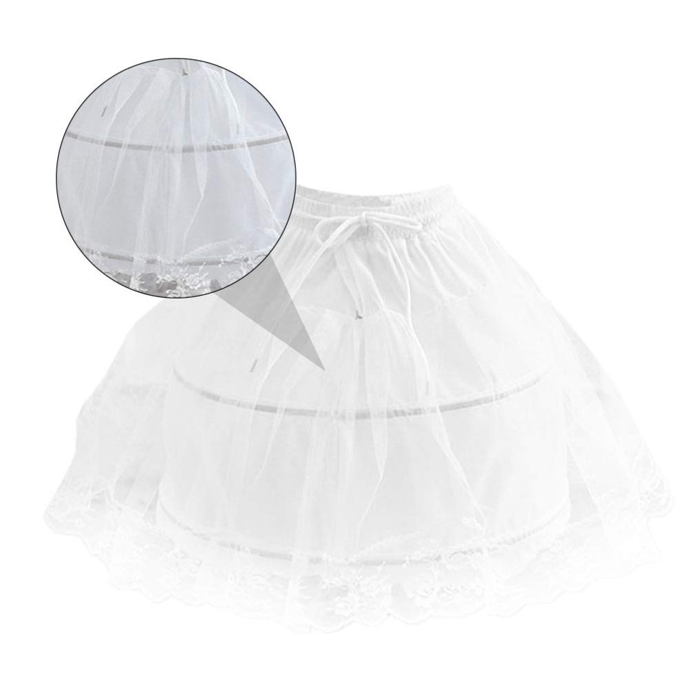 SOIMISS Mädchen Reifen Petticoat Kurzen Krinoline Unterrock Spitze Unterrock Weißen Kurzen Petticoat für Kinder Mädchen Hochzeit (Weiß)