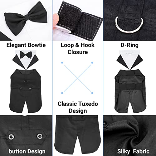 Disfraz formal de tuxedo para perro con bandanas ajustables miniatura 4
