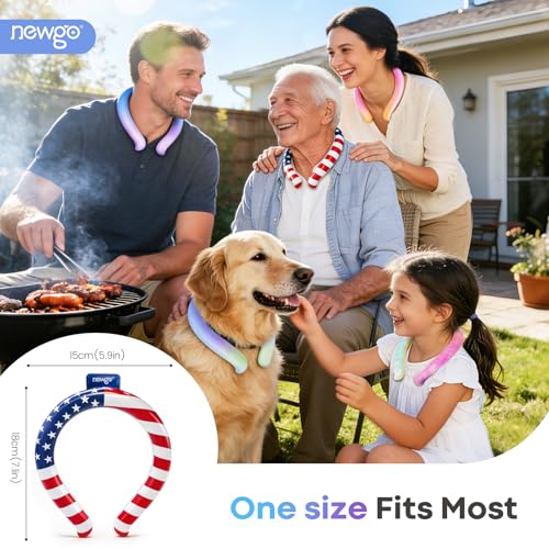 Image of NEWGO Neck Cooling Tube, American Flag Cooling Wrap, 1 Pack