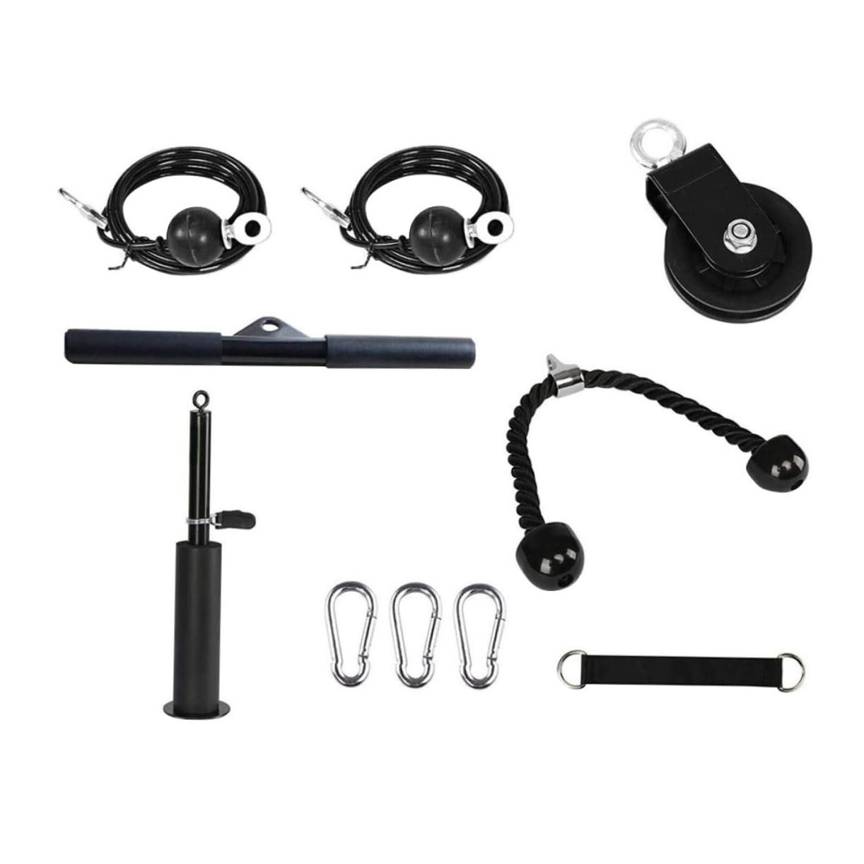 10pezzi Attrezzatura per Allenamento con Puleggia per Braccia Kit Professionale per Esercizi Indoor Facile da Assemblare per Fitness Casa