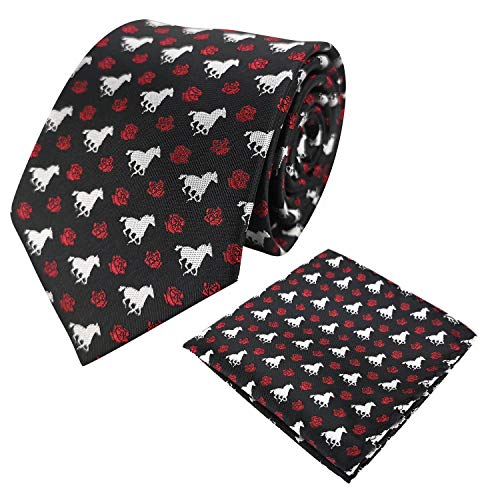 Jacquard KOOELLE Herren Vorgebundene Fliege und Einstecktuch geometrisches Design