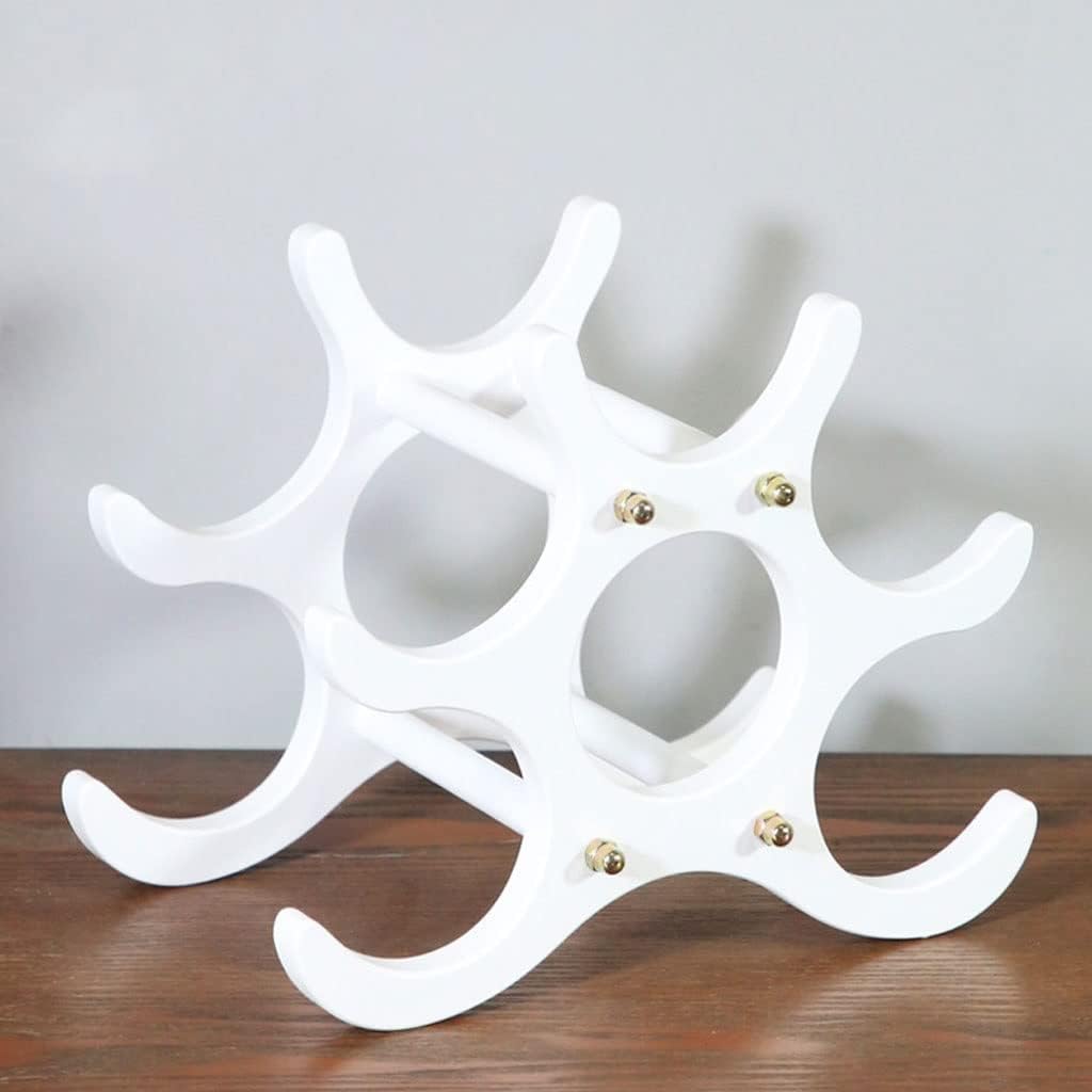 Rustic Wine Rack White Wooden Wine Rack Wine Holders Kitchen Display Stand Organizer Bar Storage Bar Can Hold 6 Bottle Wine Display Rack Wine Storage Racks (Color : Triangular Type) (Coral Type)