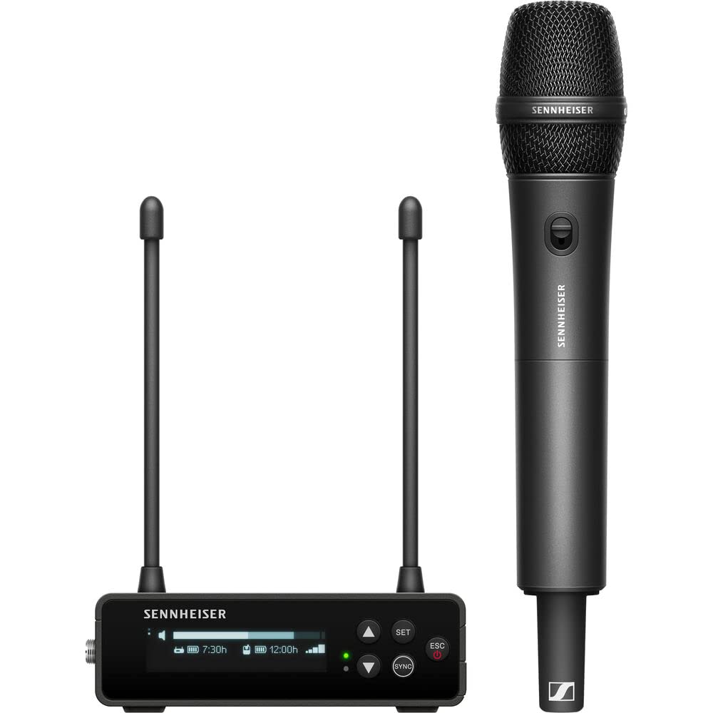Sennheiser EW-DP 835 Set Camera-Mount Digital Wireless Handheld Microphone System (R1-6: 520 to 576 MHz) Bundle with Watson Rapid Charger with 4 AA Batteries and Auray WSB-1S Carrying Bag
