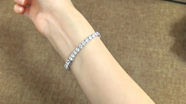 Pulsera tenis clásica en plata esterlina 925 unisex 4mm miniatura 7
