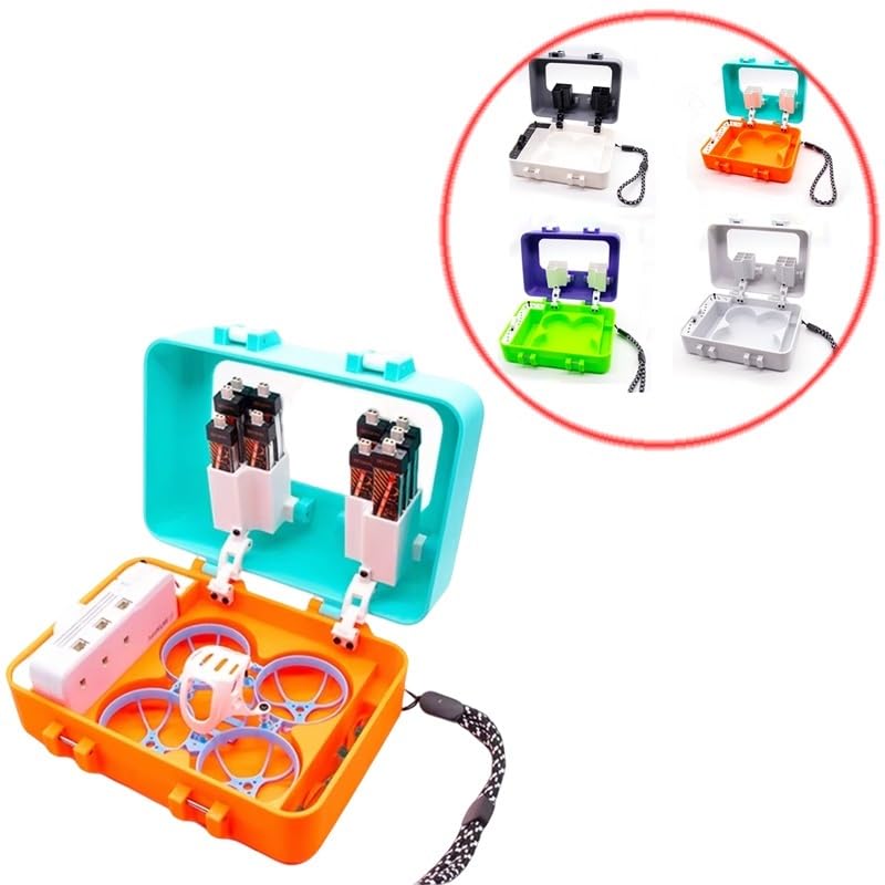Compatibile Con BetaFPV Air65 Air65 Pro O4 Custodia Conservazione Stampa 3D | Progetto corda antisperdita,contenitore batteria antiurto portatile(Purple-green-white)
