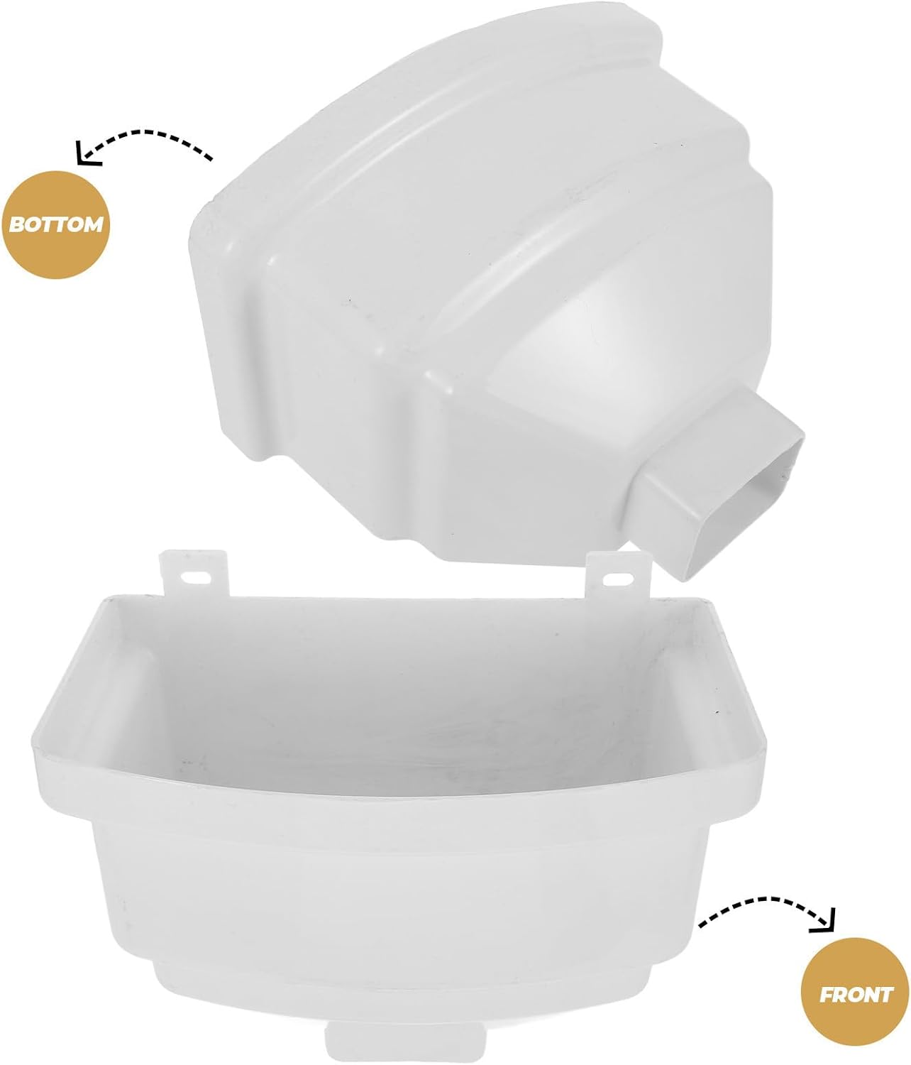 KICHOUSE PVC Rain Gutter Downspout Adapter with Efficient Drainage and Impact Resistance, White Outdoor Rainwater Gutter Connector for Roof Downspout Systems, Sturdy Plastic Material
