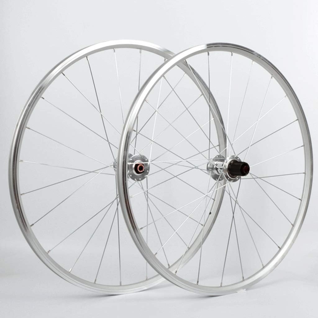 Amazon | 700c自転車ホイールセット 銀 C/Vリムブレーキ 7-11
